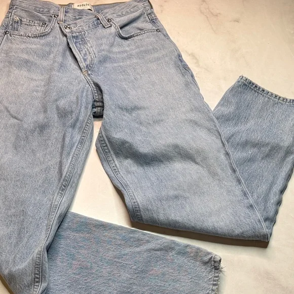 AGOLDE Criss Cross Upsized Jean Relaxed Straight Leg Light Wash - Picture 2 of 6